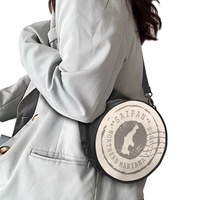 Sac à main rond en cuir PU avec impression personnalisée Saipan, polyvalent et convertible, pour femme, idéal pour les voyages en plein air et le shopping quotidien