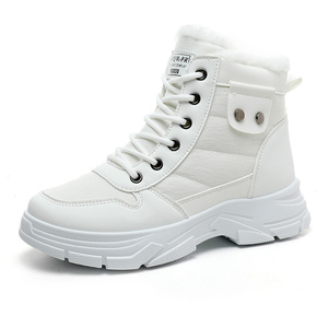 Nouvelles Bottes Montantes Décontractées en Coton pour Étudiants, Hiver 2026, Imperméables, en Velours, Mi-Mollet, à Lacets, avec Semelle Épaisse en Maille - Product Image 1