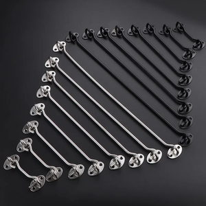 Verrou de fenêtre avec interrupteur de sécurité, crochet de fenêtre de cabine, loquet de porte silencieux avec vis, en acier inoxydable noir - Product Image 2