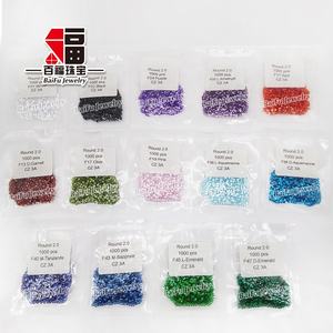 Baifu perhiasan batu permata Garnet CZ bulat gelap Garnet kubik zirkonia - Product Image 2