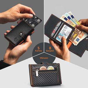 Porte-cartes pliable Tenbst de 5 pouces avec compartiment à monnaie zippé pour hommes - Product Image 3