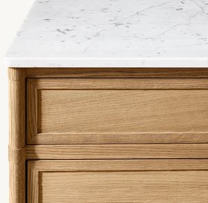 Table de chevet moderne en bois massif à côté de <span class=keywords><strong>3</strong></span> tiroirs pour chambre à coucher Table de chevet fermée en marbre François - Product Image 3