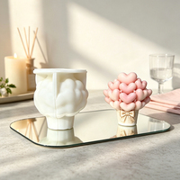 Moule en silicone platine en forme de cœur pour panier de fleurs, compatible avec les motifs personnalisés pour la fabrication artisanale de résine et de plâtre DIY