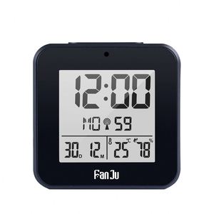 Alarm <b>Clock</b> Digital Electronic Desktop Time Thermometer Temperature Humidity Snooze Calendar Radio Alarm <b>Clocks</b> - Product Image 1