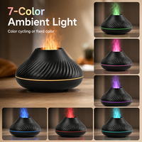 Diffuseur d'arômes à ultrasons effet flamme, 130 ml, 7 couleurs changeantes, pour décoration intérieure moderne