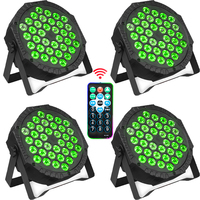 4 Luces LED Planas para Escenario, 36 LED, Efecto RGB 3 en 1, DMX 512, para DJ, Discoteca, Fiestas, Navidad, Bar, Club, Bodas, Espectáculos