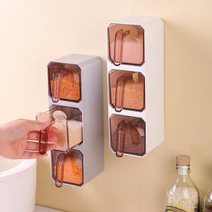 Boîte à épices murale multifonctionnelle pour cuisine, organiseur de rangement en plastique pour assaisonnements - Product Image 3