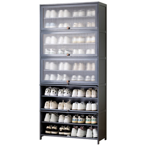 Meuble à chaussures d'intérieur simple, multi-niveaux, anti-poussière, pour usage domestique et appartements locatifs, gris - Product Image 5