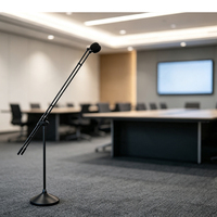 Système de microphone de conférence sur pied à double poteau avec contrôleur pour scène et auditorium