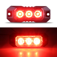 3 Luces Estroboscópicas LED Intermitentes de 12V para Camiones, Autos y Vehículos, Mini Luz de Rejilla, Baliza de Emergencia, Luces de Advertencia con Función de Sincronización, Rojo, IP65