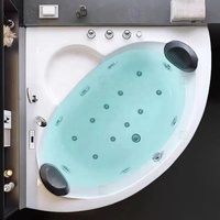 Baignoire d'Angle Balnéo Spa Jacuzzi Blanche Acrylique Massage à Remous pour 2 Personnes, Prix Direct Usine