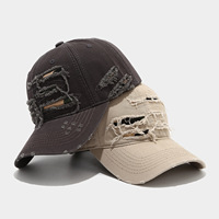 Gorra de Béisbol Ajustable de 6 Paneles, Estilo Retro, Desgastada, Unisex, de Moda Urbana, de Algodón, para las Cuatro Estaciones