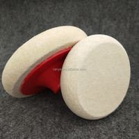 Disque abrasif 100% laine, haute dureté, roue de polissage avec poignée à vis M14, OEM pour meuleuse, épaisseur 10 mm, blanc RY P145