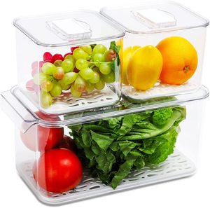 Vorratsdosen Airtight Clear Plastic Kitchen Fridge Organizer Food Storage Containers