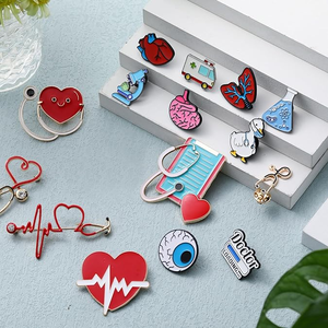 Broches Médicos Personalizados por Atacado, Pins de Metal Esmaltados com Impressão em Serigrafia, Banhados a Ouro para Médicos - Product Image 2