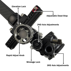 Archery Compound Bow 1 Pin Sight 41 Sight Head, Carbon Fiber Adjustable Sight Rod, Hunting &amp; Target <strong>Shooting</strong> + Metal Scale - Product Image 3