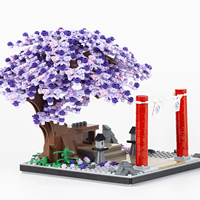 MOC1052 Arbre à fleurs de glycine Sinensis, Blocs de construction DIY pour scène d'anime, Briques créatives éducatives à assembler, Jouets cadeaux pour enfants