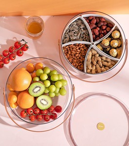 Vassoio Creativo e Alla Moda per Soggiorno, Piatto Portatile Trasparente in <span class=keywords><strong>Plastica</strong></span> per Frutta, Contenitore in <span class=keywords><strong>Plastica</strong></span> con Coperchio - Product Image 6