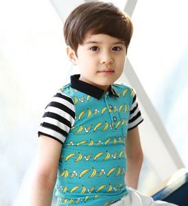 เสื้อยืดผ้าฝ้ายลายพิมพ์กล้วยสำหรับเด็กผู้ชายดีไซน์ลายทาง - Product Image 2