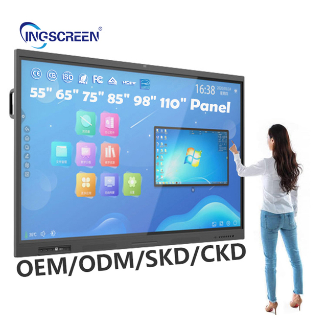 Smart Classroom Board 75 Inch Interactive Smart Board with DLED Light Source Android 14 4K Resolution Pen/Finger Touch