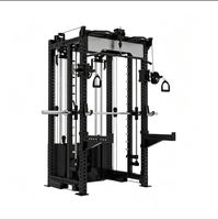Nouvelle machine Smith multifonctionnelle 3-en-1 en acier au carbone avec rack de musculation et pile de poids de 70 kg*2 pour l'entraînement de musculation à domicile et la musculation des pectoraux