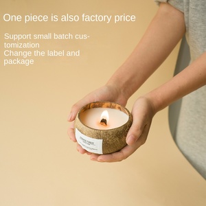 Bougie parfumée en coquille de noix de coco en gros, huile essentielle personnalisée, encens, cire de soja écologique, maison, Pâques, Diwali, transfrontalier - Product Image 1