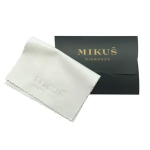 REPT microfiber cloth diamond jewelry cleaning cloth white polishing cloth with debossed logo
