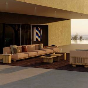 Ensemble <span class=keywords><strong>de</strong></span> <span class=keywords><strong>salon</strong></span> <span class=keywords><strong>de</strong></span> <span class=keywords><strong>jardin</strong></span> moderne en teck imperméable <span class=keywords><strong>avec</strong></span> chaise longue - Product Image 1