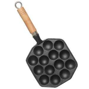 Panci pemanggang kue Jepang, besi cor minyak pra-bumbu, pembuat Escargot Takoyaki - Product Image 3