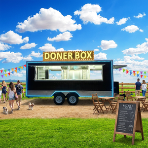 Mini Cute Trailer for Snack Food Vending Mobile Travel Tow bar Semi <strong>Trolley</strong> with Kitchen Equipment Set Trailer Cart - Product Image 1