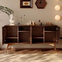 Buffet de salle à manger en bois massif style rétro, meuble d'entrée pour salon, meuble de rangement de luxe léger pour petit appartement
