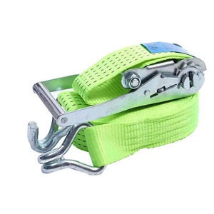 Heavy Duty 2 "5T Groen Wit Zink Lange Steel Gesp Polyester Ratel Vastbinden Riem Met Dubbele J Haak Voor Vrachtcontrole - Product Image 6