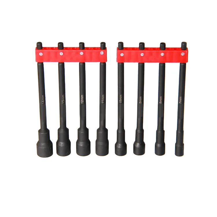 Magnetic Tip 8 Pieces in 1 Black Hexagon Nut Driver Socket Set Impact Nut Setter Tool Set