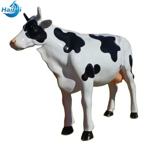 Estatua de vaca de resina de fibra de vidrio personalizada de fábrica, simulación de <span class=keywords><strong>ganado</strong></span> lechero, estatua de <span class=keywords><strong>ganado</strong></span> de fibra de vidrio para exhibición en parques - Product Image 2