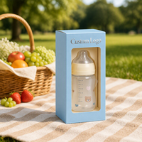 Boîte d'emballage personnalisée pour biberon, carton pliable avec fenêtre transparente pour biberon de lait, présentoir de vente au détail rectangulaire