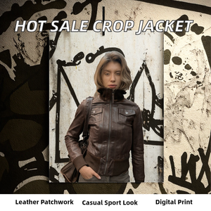 Chaqueta Casual de Manga Larga con Parches de Cuero, Estilo Americano, de Moda, Transpirable, de Secado Rápido y Ecológica - Product Image 2