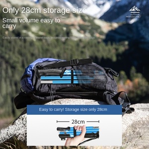 Ultra Light Aluminum Alloy Trekking Pole Folding Style Five Section Non Slip Professional Hiking Climbing Outdoor Walking <strong>Stick</strong> - Product Image 3