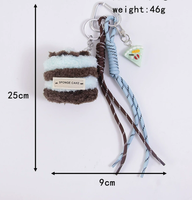 Breloques de sac en peluche hiver : Gâteau aux cerises, Hamburger créatif, Gâteau au chocolat aux myrtilles – Accessoires de sac pour elle