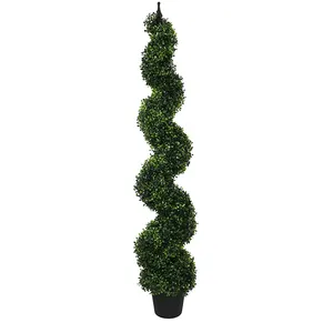 Arbre artificiel de buis cyprès plantes bonsaï cèdre topiaire arbre en spirale de noël 5 pieds faux bois de buis en plastique arbre en spirale topiaire