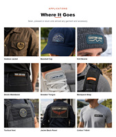 Écusson en caoutchouc PVC souple avec logo personnalisé, étiquette en silicone 3D en relief, badge en caoutchouc à coudre pour vêtements, sacs, casquettes