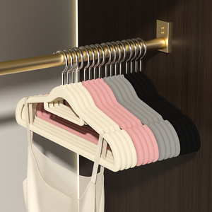 Cintres à vêtements floqués, épaissis, antidérapants, en <span class=keywords><strong>velours</strong></span>, pour rangement de garde-robe, blanc, lot de 10 - Product Image 4