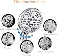 Pommeau de douche haute pression avec couverture anti-pluie pour corps entier, tuyau long, tête détachable idéale pour salle de bain