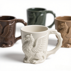 Nuovo! Tazza da Caffè in Ceramica Griffin 14OZ - Design Creatura Mitologica, Manico con Ali 3D, Adatta al Microonde - Product Image 1