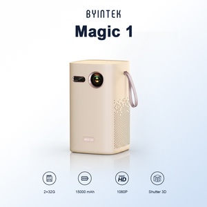 Proyector Inteligente Android BYINTEK Magic 1 Max con Google TV, 1080P 4K DLP, Batería, Cine al Aire Libre, Camping, Proyector de Bolsillo - Product Image 1