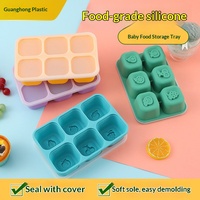 Babyvoedingsopbergdoos, vrieskistbestendig, siliconen compartimenten, vershoudend, draagbaar, modern, minimalistisch, fruitmotief, geschikt voor thuis en commercieel gebruik