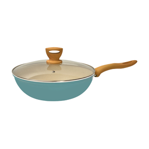 คุณภาพสูงปรับแต่งNon-Stickด้านล่างอลูมิเนียมปลอมกระทะพร้อมฝาแก้ว - Product Image 1