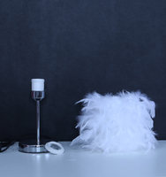 Lampe de table LED moderne en plumes pour chambre d'enfant, salon, chevet, vente en gros d'usine