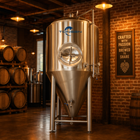 Cuve de Fermentation Conique en Acier Inoxydable Tonsen 500L-5000L avec Enveloppe Chauffante pour Brasserie Artisanale Commerciale