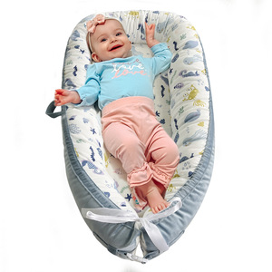 Baby <b>Nest</b> Portable Travel Crib 55x90cm Cotton Cartoon Pattern Foldable Baby Bedding Inner <b>Bed</b> For Infants - Product Image 2