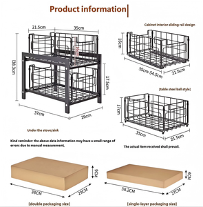 Étagère de <span class=keywords><strong>rangement</strong></span> de cuisine pliable en métal sur pied avec design portable pour le <span class=keywords><strong>rangement</strong></span> des épices et des assaisonnements sur comptoir - Product Image 3